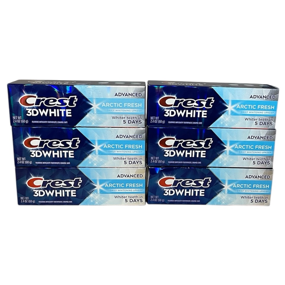 6 Pack Crest 3D White Advanced Arctic Fresh Toothpaste 2.4 OZ Exp: 01/2028